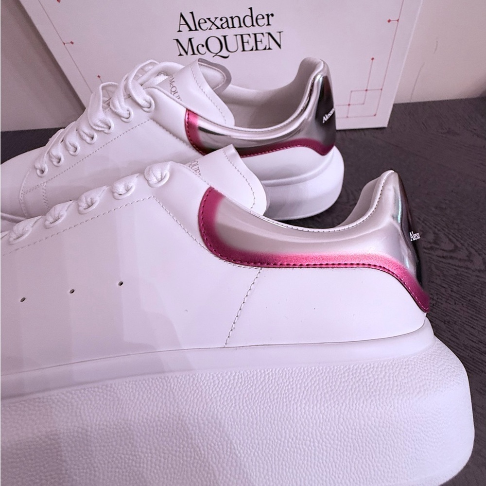 New Alexander McQueen Men’s Leather Low-Top Sneakers size 46 US 13 - Picture 5 of 11
